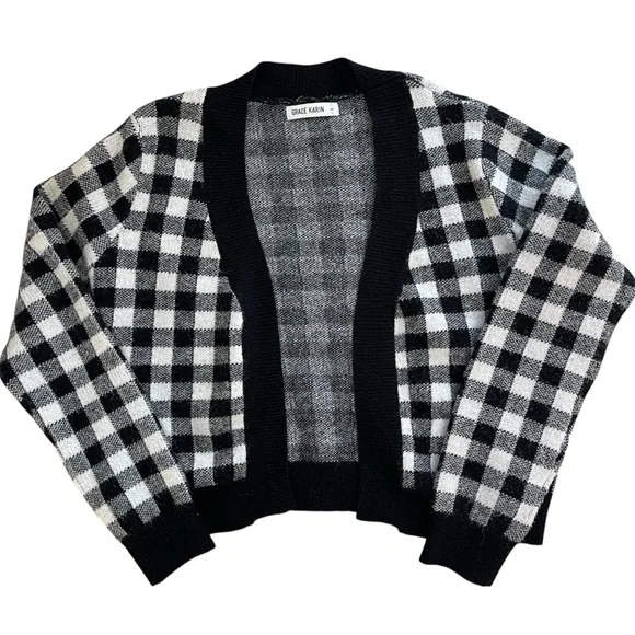 Buffalo Check Cropped Cardigan - Picture 9 of 14